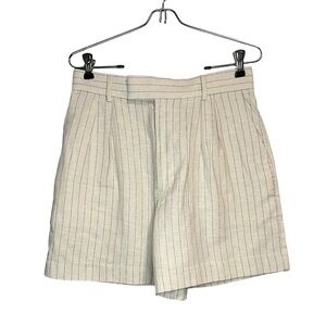 NWT Banana Republic High Rise Striped Cotton & Linen Blend Shorts